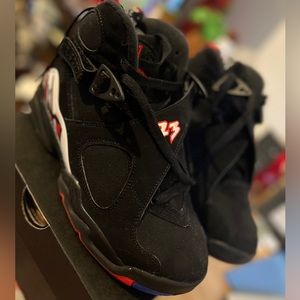 Retro Jordan 8 black true red and hint of white